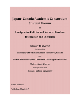 Japan- Canada Academic Consortium Student Forum
