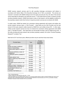 (Soft Dollars) in Accordance with Section 28(E) of the Securities Exchange Act of 1934, As Amended