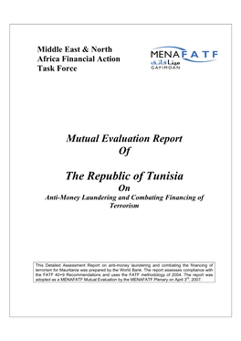 The Republic of Tunisia on Anti-Money Laundering and Combating Financing of Terrorism