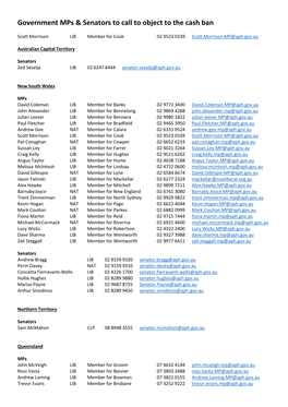 Government Mps and Senators