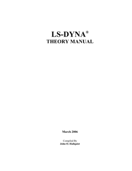 LS-DYNA Theory Manual Table of Contents