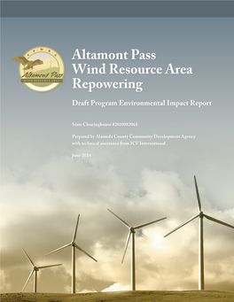 Altamont Pass Wind Resource Area Repowering Draft Program Environmental Impact Report