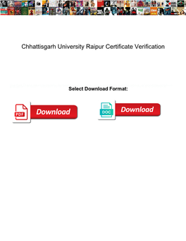 Chhattisgarh University Raipur Certificate Verification