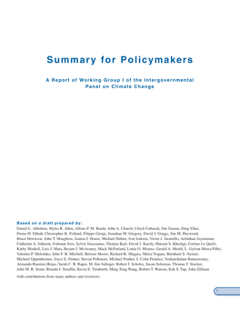 Summary for Policymakers