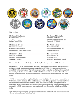 Letter from Big City Mayors