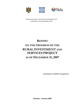 Rural Investment and Services Project As of December 31, 2007