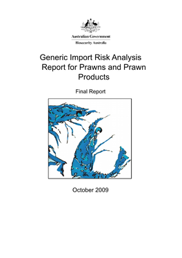 Generic Import Risk Analysis Report for Prawns and Prawn Products