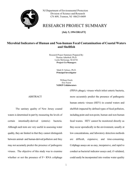 Microbial Indicator of Human and Non-Human Fecal