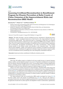 Assessing Livelihood Reconstruction in Resettlement Program For