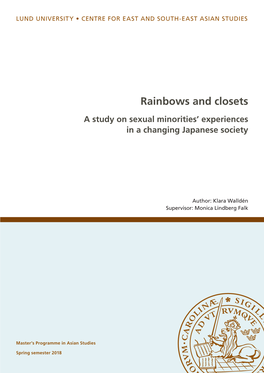 Rainbows and Closets a Study on Sexual Minorities’ Experiences in a Changing Japanese Society