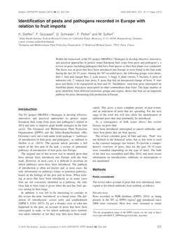 Identification of Pests and Pathogens Recorded in Europe with Relation To