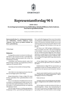 Representantforslag 90 S