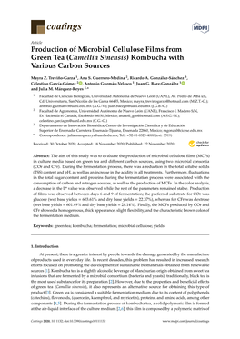 Production of Microbial Cellulose Films from Green Tea (Camellia Sinensis) Kombucha with Various Carbon Sources