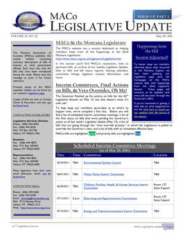 Legislative Update Volume 21, No