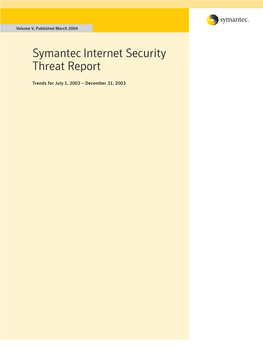 Symantec Internet Security Threat Report