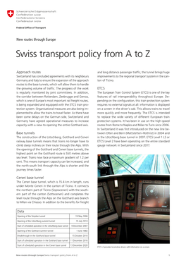 Swiss Transport Policy from a to Z
