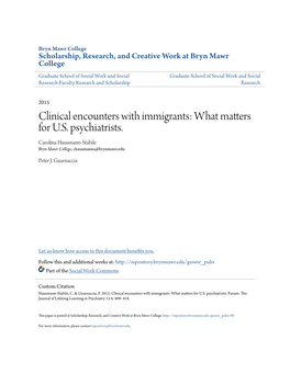 Clinical Encounters with Immigrants: What Matters for U.S