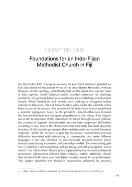 Foundations for an Indo-Fijian Methodist Church in Fiji