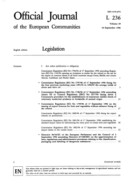 Official Journal L 236 Volume 39 of the European Communities 18 September 1996