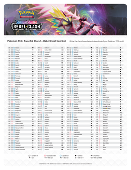 Pokémon TCG: Sword & Shield—Rebel Clash Card List