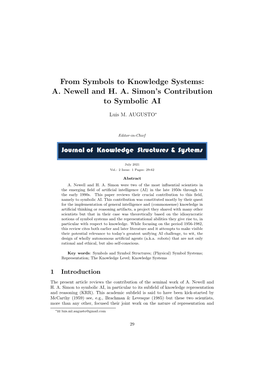 From Symbols to Knowledge Systems: A