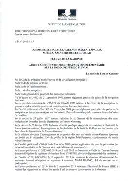 Préfet De Tarn-Et-Garonne Direction Départementale