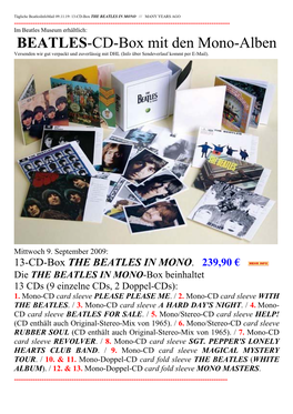 BEATLES 13-CD-Box BEATLES in MONO