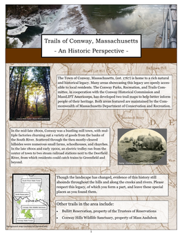 Trails of Conway, Massachusetts - an Historic Perspective