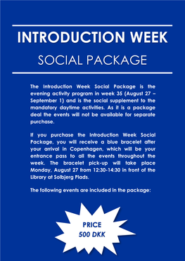 Introduction Week Social Package
