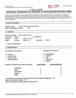 National Register of Historic Places Registration Form