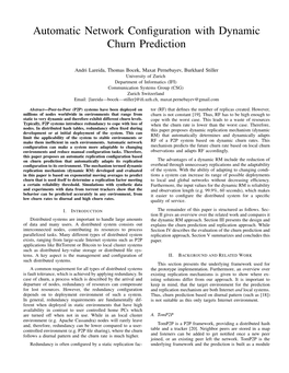 Automatic Network Configuration with Dynamic Churn Prediction