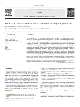 Formation of Cratonic Lithosphere: an Integrated Thermal and Petrological Model