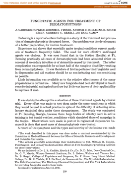 Fungistatic Agents for Treatment of Dermatophytosis' J