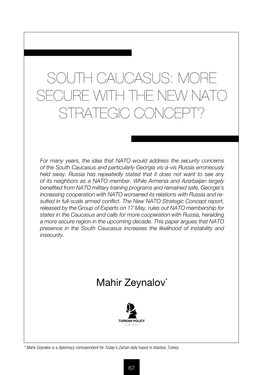 South Caucasus: More Secure with the New Nato Strategic Concept?