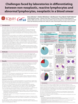 Challenges Faced by Laboratories in Differentiating Between Non-Neoplastic, Reactive Lymphocytes and Abnormal Lymphocytes, Neoplastic in a Blood Smear