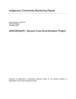 40534-013: Second Crop Diversification Project