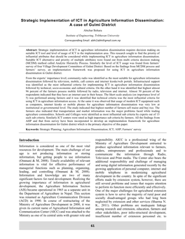 61 Strategic Implementation of ICT in Agriculture Information Dissemination