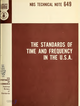 The Standards of Time and Frequency in the U.S. A