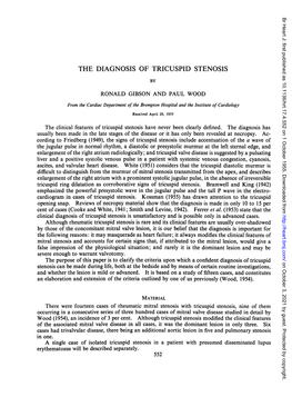 The Diagnosis of Tricuspid Stenosis