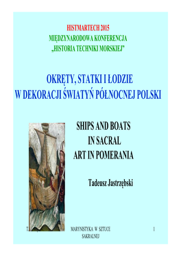 Okręty, Statki I Łodzie W Dekoracji Światyń Północnej Polski