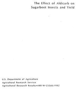 The Effect of Aldicarb on Sugarbeet Insects and Yield