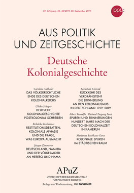 Apuz 40-42/2019: Deutsche Kolonialgeschichte