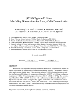 (42355) Typhonechidna: Scheduling Observations for Binary Orbit