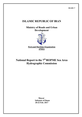 ISLAMIC REPUBLIC of IRAN National Report to the 7 ROPME