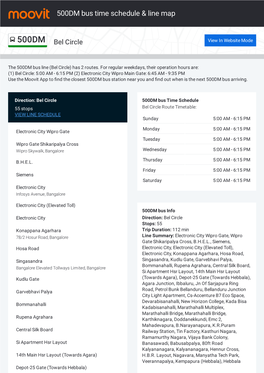 500DM Bus Time Schedule & Line Route