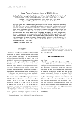 Insect Fauna of Adjacent Areas of DMZ in Korea
