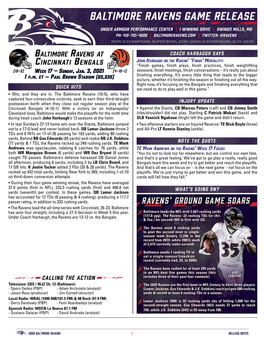 Baltimore Ravens Game Release