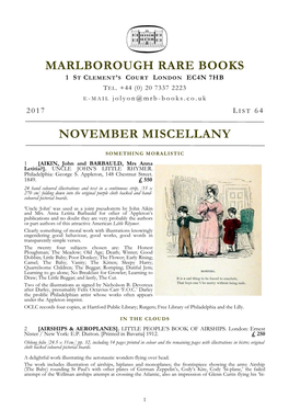 MRB-64 November Miscellany