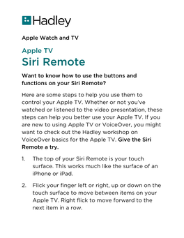 Siri Remote Want to Know How to Use the Buttons and Functions on Your Siri Remote?