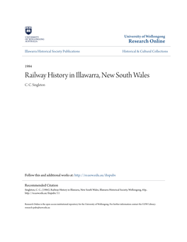 Railway History in Illawarra, New South Wales C